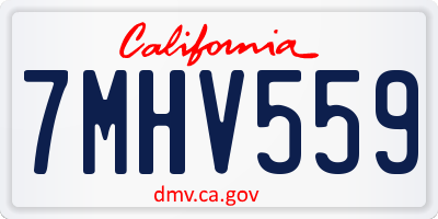 CA license plate 7MHV559