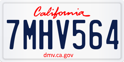 CA license plate 7MHV564