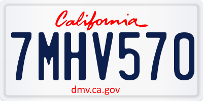 CA license plate 7MHV570