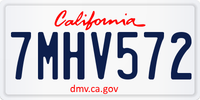 CA license plate 7MHV572