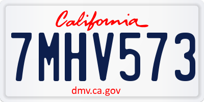 CA license plate 7MHV573