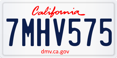 CA license plate 7MHV575