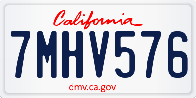 CA license plate 7MHV576