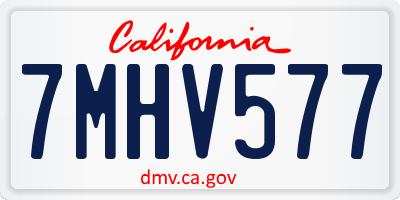 CA license plate 7MHV577