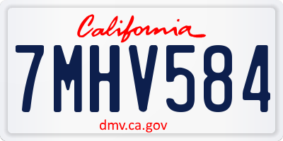 CA license plate 7MHV584