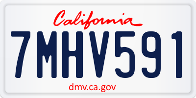 CA license plate 7MHV591