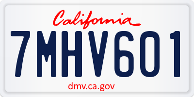 CA license plate 7MHV601