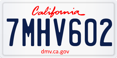 CA license plate 7MHV602
