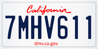 CA license plate 7MHV611