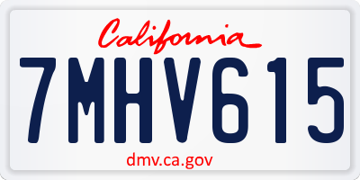 CA license plate 7MHV615