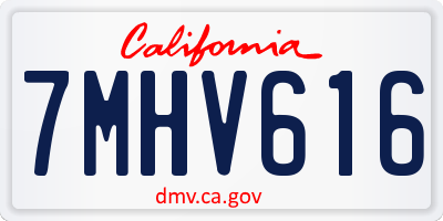 CA license plate 7MHV616