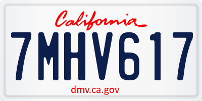 CA license plate 7MHV617