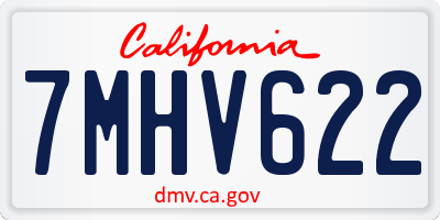 CA license plate 7MHV622