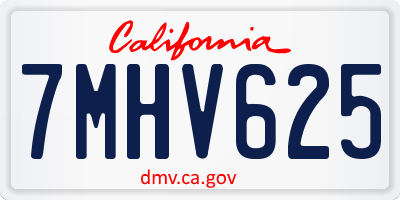 CA license plate 7MHV625