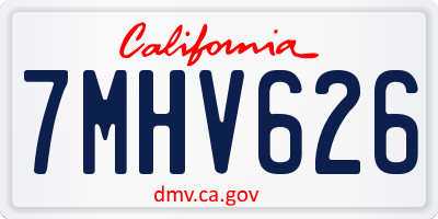 CA license plate 7MHV626