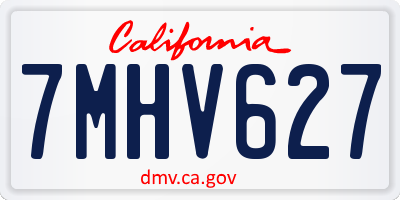 CA license plate 7MHV627