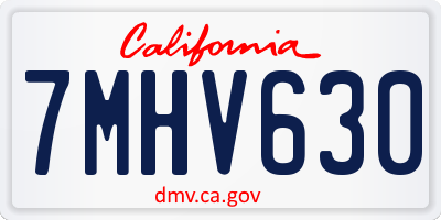 CA license plate 7MHV630