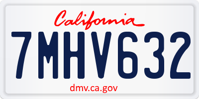 CA license plate 7MHV632
