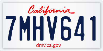 CA license plate 7MHV641