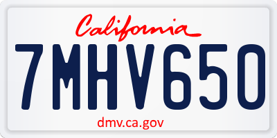 CA license plate 7MHV650