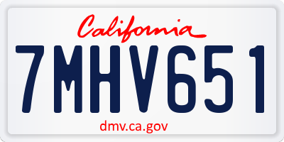 CA license plate 7MHV651
