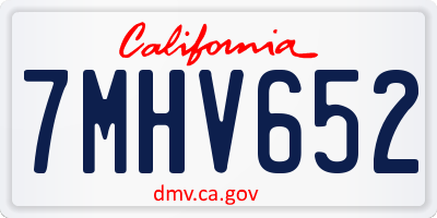 CA license plate 7MHV652