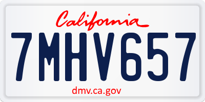 CA license plate 7MHV657