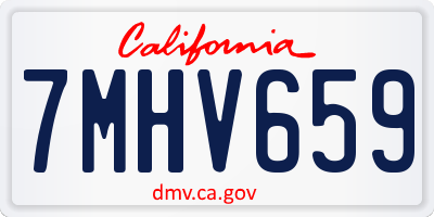 CA license plate 7MHV659