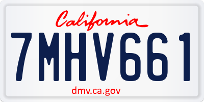 CA license plate 7MHV661