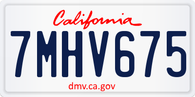 CA license plate 7MHV675