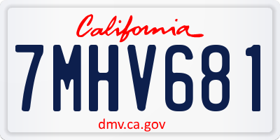 CA license plate 7MHV681