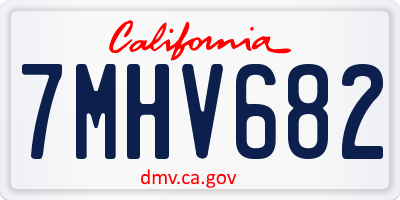 CA license plate 7MHV682