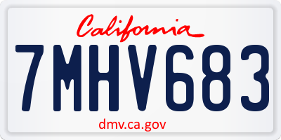 CA license plate 7MHV683