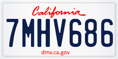 CA license plate 7MHV686