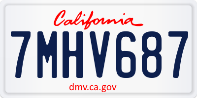 CA license plate 7MHV687