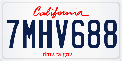 CA license plate 7MHV688
