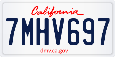 CA license plate 7MHV697