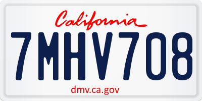 CA license plate 7MHV708
