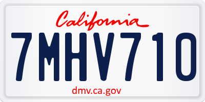 CA license plate 7MHV710