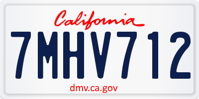 CA license plate 7MHV712