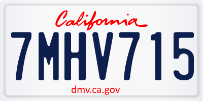 CA license plate 7MHV715