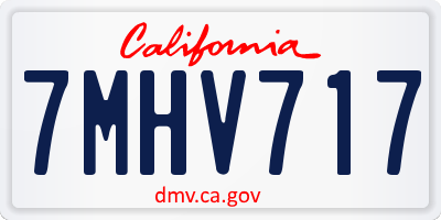 CA license plate 7MHV717
