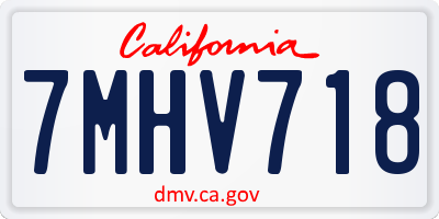 CA license plate 7MHV718