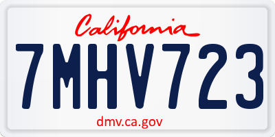 CA license plate 7MHV723