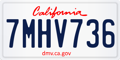 CA license plate 7MHV736