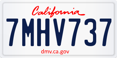 CA license plate 7MHV737