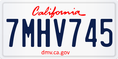 CA license plate 7MHV745