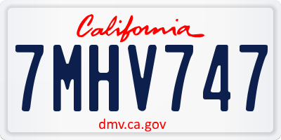 CA license plate 7MHV747