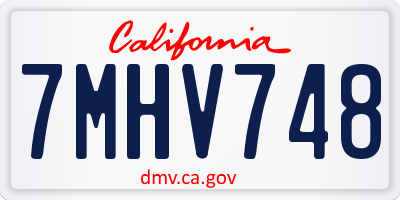 CA license plate 7MHV748