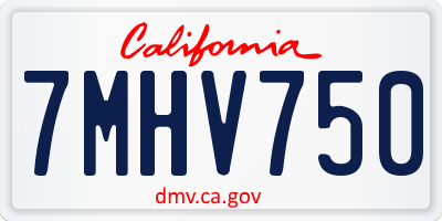 CA license plate 7MHV750